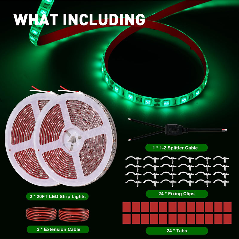40FT Boat LED Strip Lights 12V Waterproof, Marine LED Strip Lights for Pontoon, Ideal as Under Gunnel Lights, Deck Light, Boat Interior Light for Kayak, Jon Boat and Fishing Boats (Green) Green (40ft)