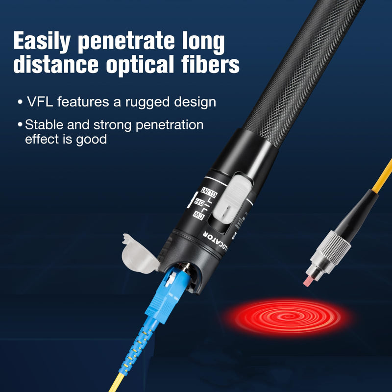 [Australia - AusPower] - Visual Fault Locator, 80KM Fiber Optic Cable Tester Meter VFL Red Light Pen Light Source Testers (80 KM) 
