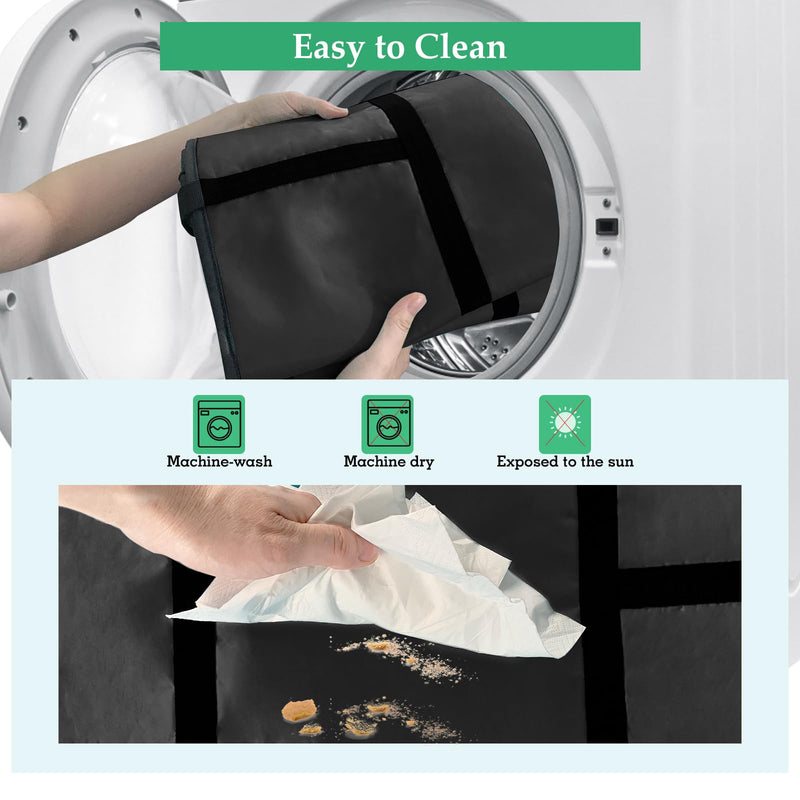 [Australia - AusPower] - Positioning Bed Pads for Elderly 48 * 40 inch Washable Transfer Sheet Seniors 8 Soft Handles Patient Pull Sheets Aid Moving,Lifting,Turning,Nursing Bedridden Reusable Transfer Blanket,Black Black 