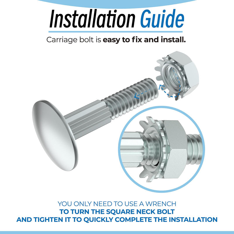 [Australia - AusPower] - 1 1/4" Carriage Bolts and Nuts Sets Replacement for Overhead Todco Whiting Door Hinge Morgan (Pack of 10 Set) 