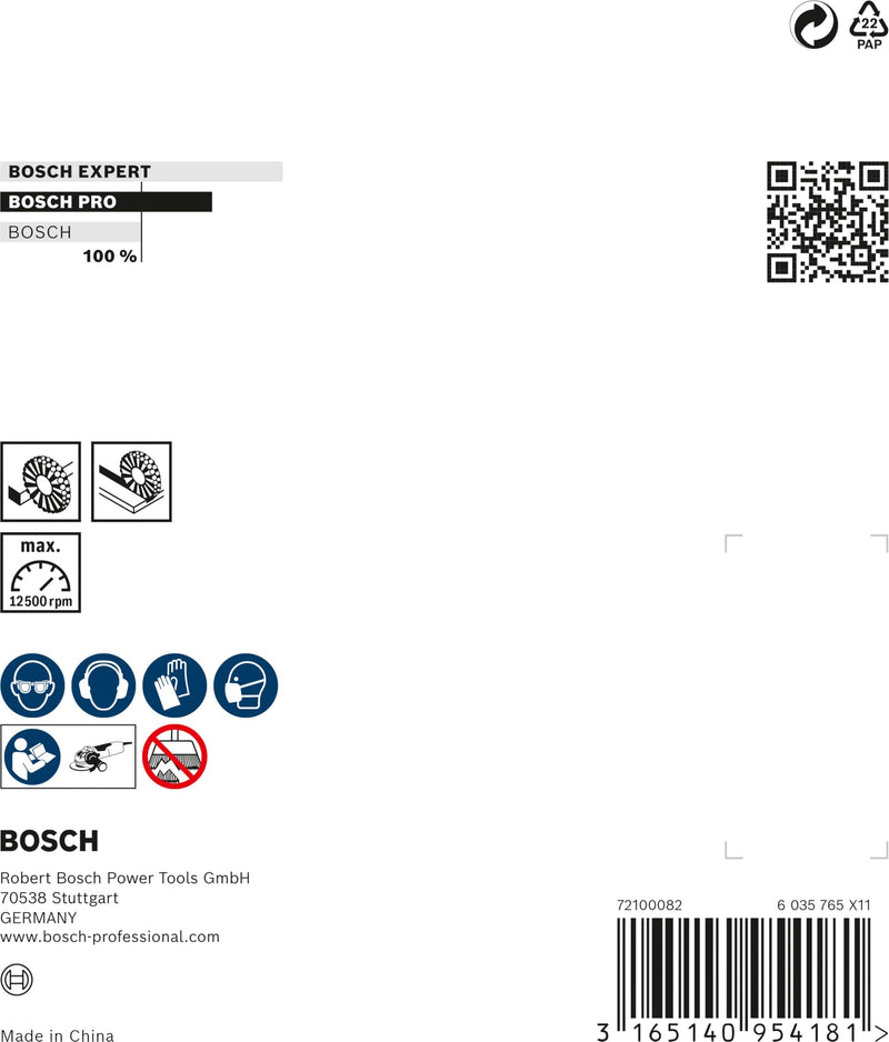 Bosch Professional 1 x Disc Brush Wavy Wire Clean (for Metal, X-LOCK, Diameter 115 mm, Wire Thickness 0.3 mm, Accessories Angle Grinder)