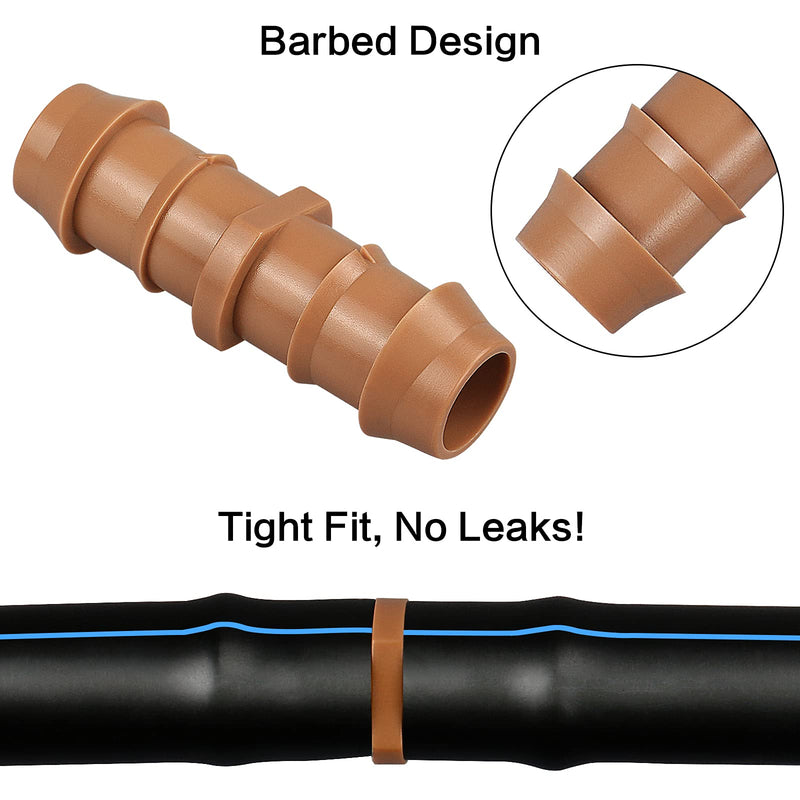 [Australia - AusPower] - 20 Pieces Drip Irrigation Fittings Coupling Connectors for 1/2" Tubing, Drip Barbed Couplers for 1/2 Inch Irrigation Tubing (0.600" ID), Drip Line Couplings for Drip Sprinkler Garden Systems 