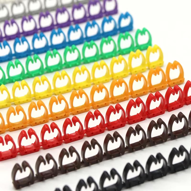 Wire Number Tube Cable Marker, 0.2 x 0.2in Colorful Clip on Wire Marker, Digital Number Wire Numbering Marker, Plastic Cable Numbering Marker Tube for Wires Management, 100Pcs 100PCS 12AWG 4mm²
