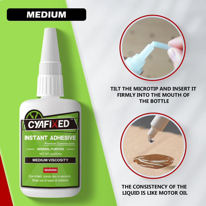 [Australia - AusPower] - Strong Cyanoacrylate (CA) Super Glue, All-Purpose Medium Viscosity Instant Adhesive, 4 oz. (113.6 Grams) - CA Glue for General Home Repair, Ceramics, Plastics, Metal, Wood 4 ounce 