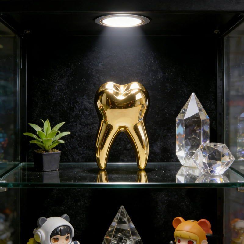 Tooth Sculpture for Display Decoration Clinic Desktops, Golden | dental decorations for office tooth model gift for display decoration clinic desktops dental student gift gold