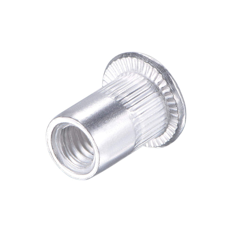 [Australia - AusPower] - uxcell M6 Rivet Nuts Aluminium Alloy Knurled Flat Head Threaded Insert Nut Silver 25pcs 