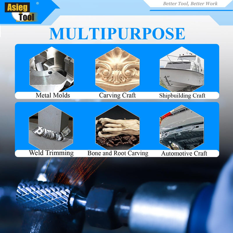 SB-5 Tungsten Carbide Burr Rotary File Cylinder Shape Double Cut with 1/4''Shank for Die Grinder Drill Bit SB-5