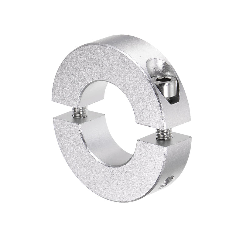 [Australia - AusPower] - 2Pcs Double Split Shaft Collar - [22mm Bore x 45mm OD x 12mm Width] Clamping Style Shaft Collar for CNC Machine Tools, Hold Timing Pulleys Use, 6061 Aluminum Alloy, Silver Tone 