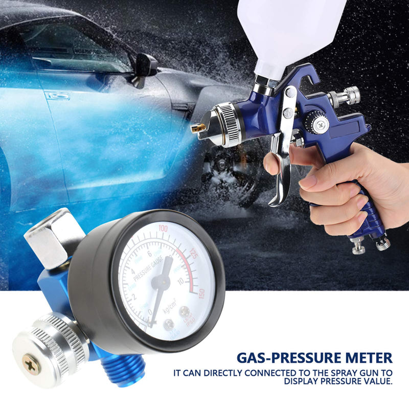 [Australia - AusPower] - Compressed Air Regulator Pressure Gauge, 1/4 Inch Air Pressure Regulator Pressure Gauge for Spray Painting Gun, Adjustable Range 0-10 Bar Pressure Regulator with Pressure Gauge (0-150 PSI) 