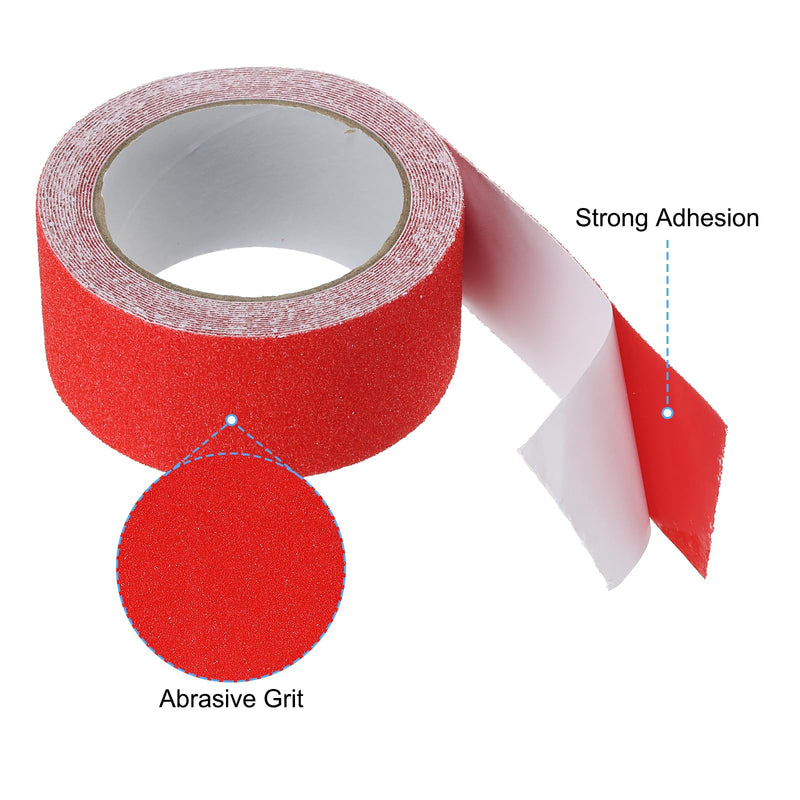 PATIKIL 2 Inch x 16 Ft Anti Slip Traction Tape, Non-Slip Grip Tape Non Skid Tread Safety Tape for Stairs Steps Scooter Deck, Red