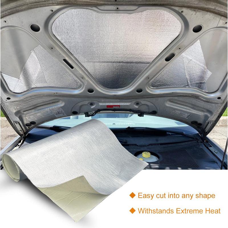 [Australia - AusPower] - Adhesive Backed Aluminized exhaust heat shield tape for wall behind grill 2000 Degrees High Temp Protection Material Thermal Barrier Blanket Mat (12'' X 12'') 12'' X 12'' 