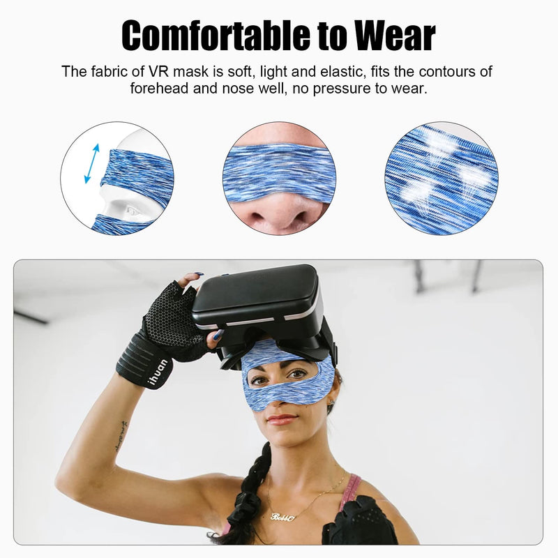 [Australia - AusPower] - SAYAFAN VR Eye Mask, Adjustable Breathable VR Sweat Band for Meta/Oculus Quest 2/3, HTC Vive, PS, Gear, VR Workouts (3PCS) Colourful 