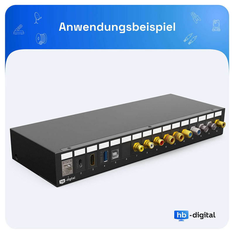 HB-DIGITAL Keystone Module with USB 3.0 Female | Multimedia Keystone for Patch Panel, Network Socket, Connector, Adapter, Coupling, Plug & Play, Black