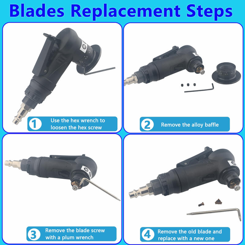Pneumatic Chamfering Tool – 45° Mini Air-Powered Chamfer Machine for Beveling & Deburring, Adjustable Depth & Speed, 1/4" Air Inlet, R Angle Blades for Metal, Wood, Acrylic Chamfer Tool With R Angle Blades(8pcs)