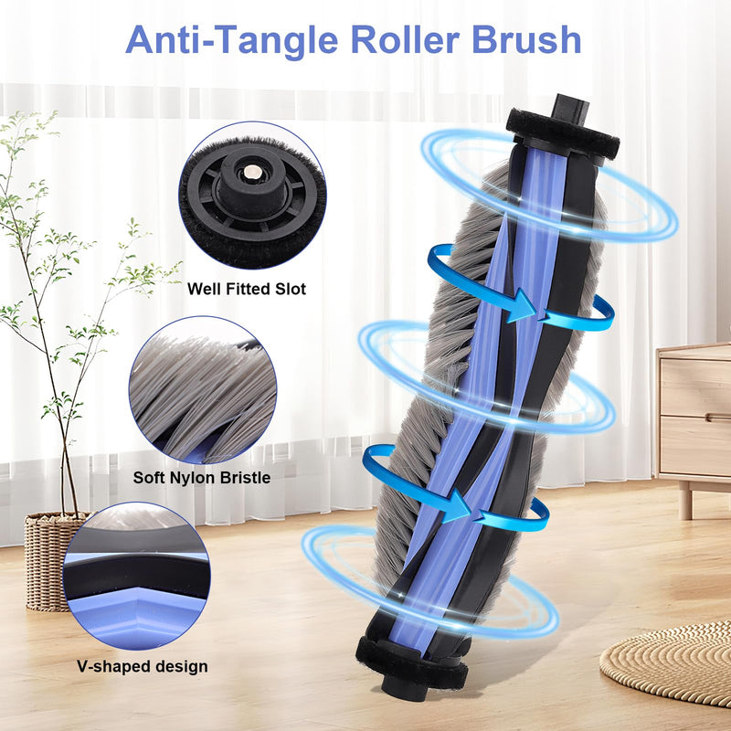 [Australia - AusPower] - Replacement Parts Compatible with Lefant M3 Robot Vacuum Cleaner, 1 Roller Brush, 6 Side Brushes, 6 Dust Bags, 4 HEPA Filters, 4 Mop Pads, M3 Accessories Kit M3 /M3 Max Accessories 