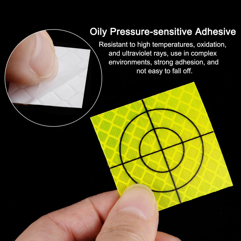 HARFINGTON 30pcs Survey Reflector Sheets 20x20mm Self-Adhesive Reflective Tape Survey Target Mark for Total Stations, Green