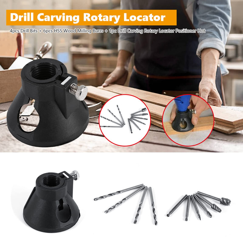 [Australia - AusPower] - Watris Veiyi Set of 4 Drill Routers, 6 Pieces HSS Milling Cutter Wood, Metal Cutter, 1 Piece Rotation Cutter for Carving, Slotting, Reaming 