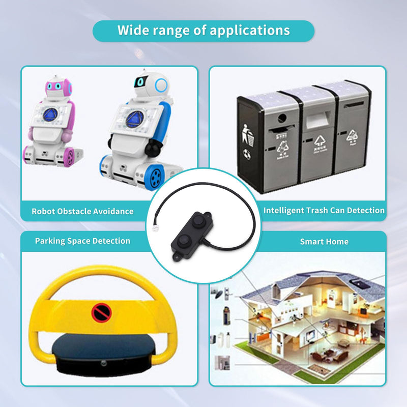[Australia - AusPower] - Ultrasonic Distance Sensor, UART Controlled Range Detector 3 to 450cm Low Power Design Ranging Sensor, IP67 Design DC 3.3V to 5V Ultrasonic Range Detector for Robot 