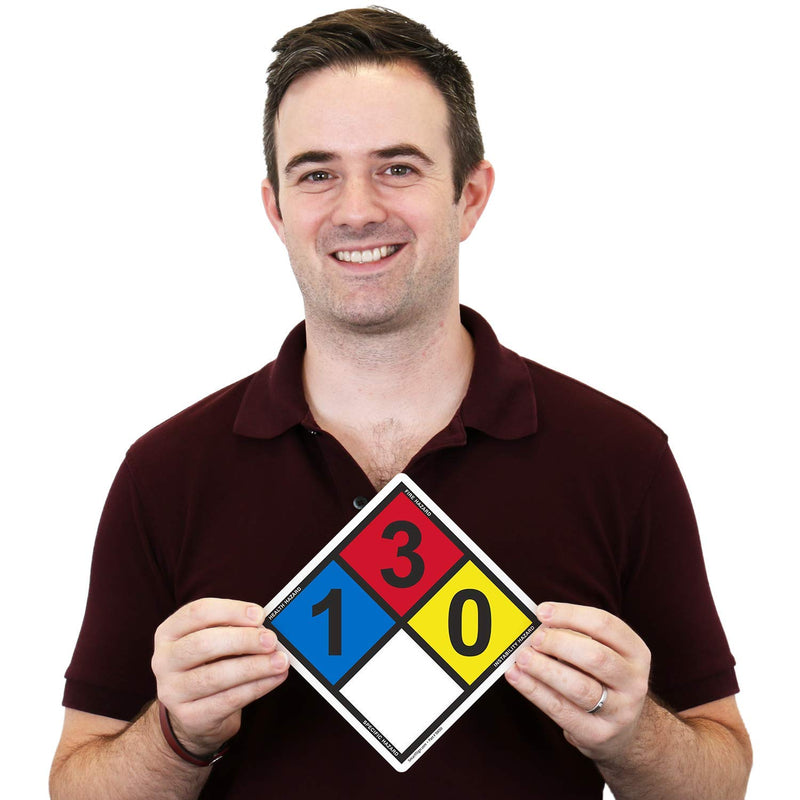 SmartSign NFPA 704 - Ratings (2,3,0) Label | 13.8" Tall (Tip-to-Tip) Diamond Laminated Vinyl, Pack of 5