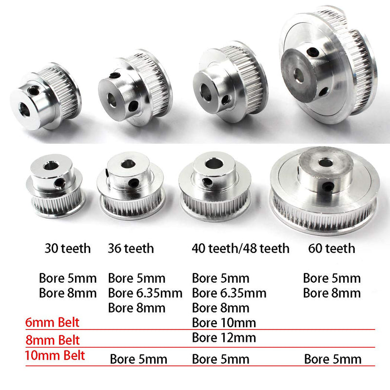[Australia - AusPower] - Timing Belt Pulley 40 Teeth 5mm Bore for 3D Printer CNC 6mm Width Belt Pack of 4 (Wrench Included) 40 teeth bore 5mm width 6mm 