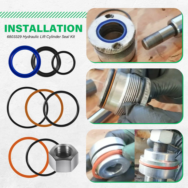 [Australia - AusPower] - 2-Pack 6803329 7137769 Hydraulic Lift Cylinder Seals Kit, Replace for Skid Steer Lift Hydraulic Cylinder Seal Kit, Fit for Bobcat 444, 500, 520, 530, 533, 540, 542B, 643, 731, 743 etc 2 Sets 