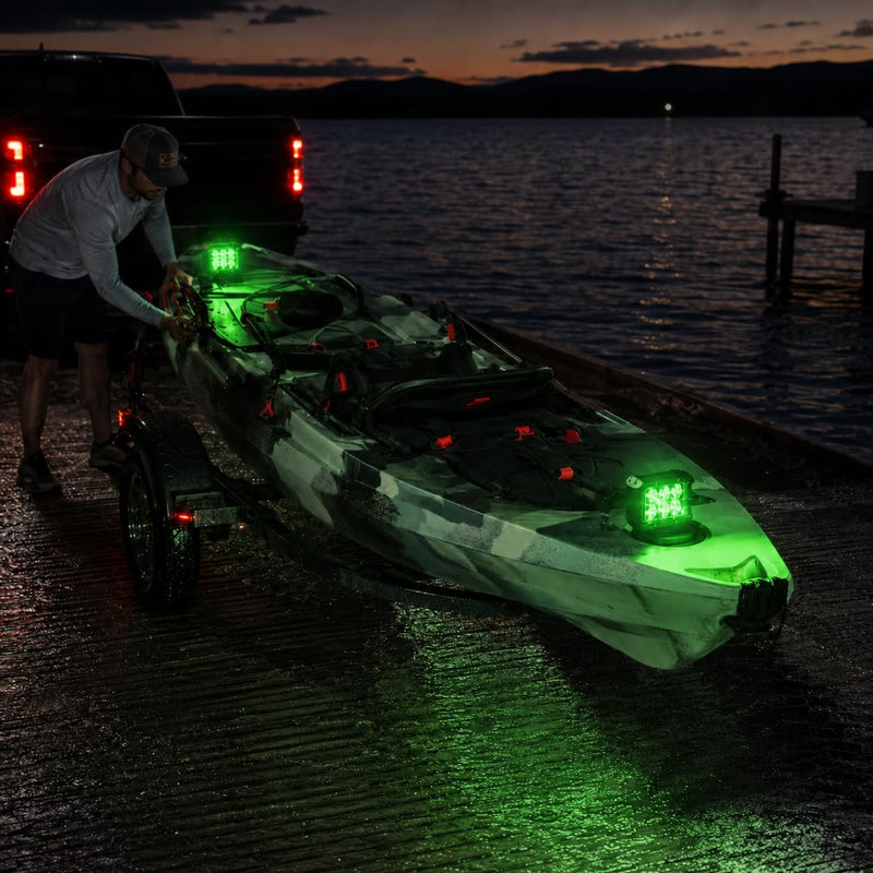 Shangyuan Pontoon Boat Docking Light - Marine LED Spreader & Navigation Lights, Green, 2pcs 18w 6Led 2pcs green