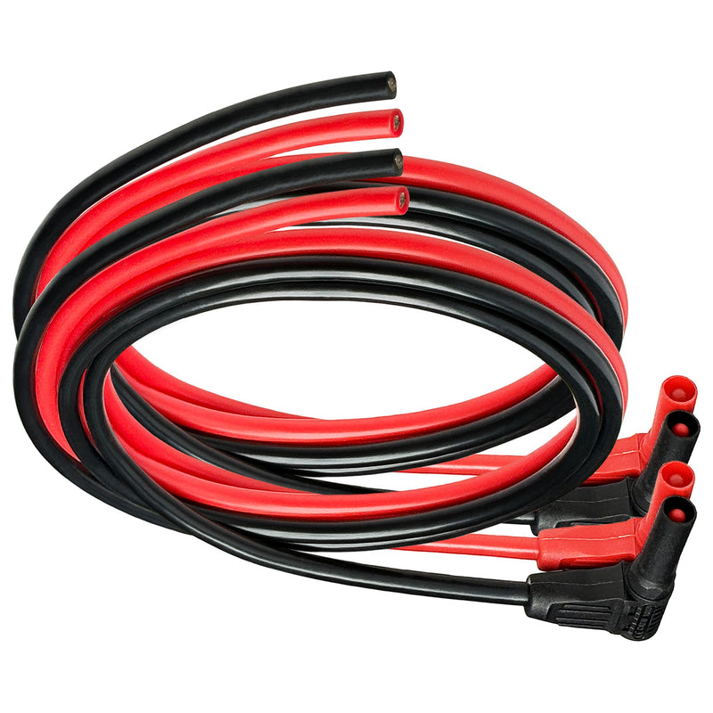 [Australia - AusPower] - CESS-218 Right Angle Seal Insulated Safety Banana Plug to Bare Wire - 3 Feet Soft Silicone Cable, Tinned Copper, 2 Pairs, Black and Red, Ideal for DIY Multimeter Test Leads 