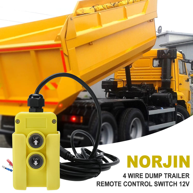 [Australia - AusPower] - NORJIN 4 Wire Dump Trailer Remote Control Switch for Hydraulic Pump, 12V DC Double Acting Hydraulic Pump Power Supply Unit Remote Controller Truck Lift Gate Tipper Hoist 