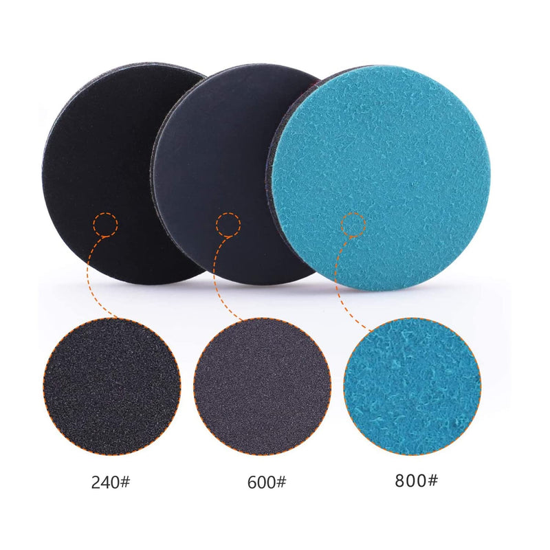 [Australia - AusPower] - 5Inch Glass polishing Pads, 10Pcs Wool Felt Disc Glass Polishing Kit Buffing Pads Sanding Discs with Backing Pad and M14 Drill Adapter for Rotary Tools Polish Glass and Metal 