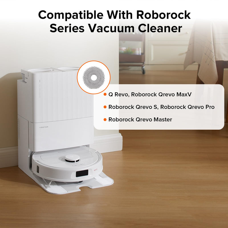 [Australia - AusPower] - roborock 4 Pack Microfiber Mop Cloths for Q Revo, Qrevo MaxV, Qrevo S, Qrevo Pro, Qrevo Slim Qrevo S5V Robot Vacuum Cleaner, Mop Pad Replacement Accessories Mop Cloth-2 