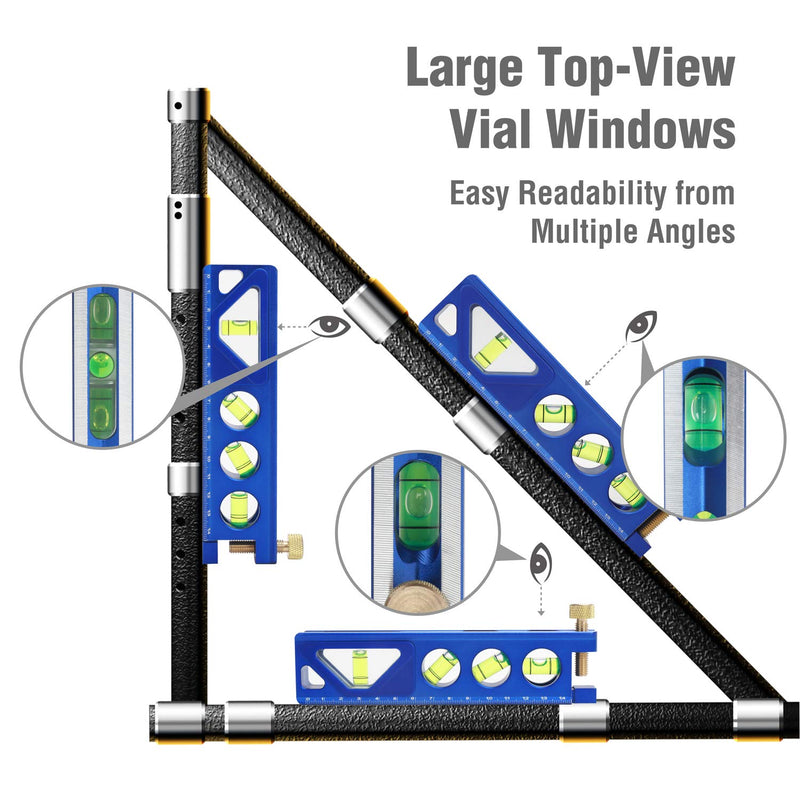 [Australia - AusPower] - WORKPRO Torpedo Level and 3-Piece Spirit Level Set (12", 20", 40") 