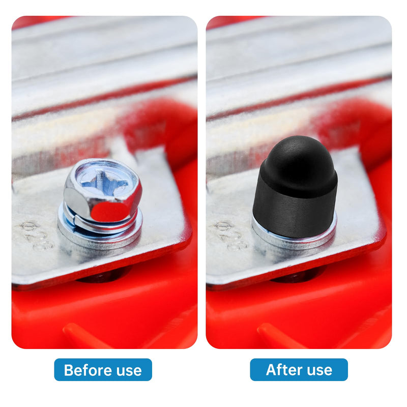 [Australia - AusPower] - 30 PCS M8×13mm Hex Head Bolt Covers Caps Bolts and Nuts Dome Plastic Protective Cap Black Hexagonal 