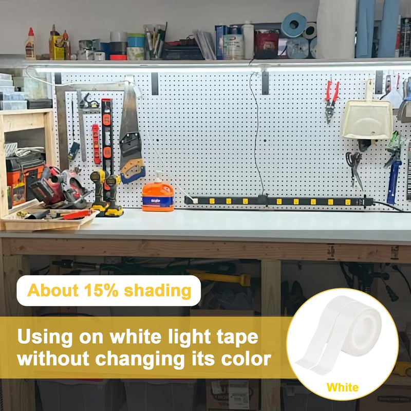 Light Soften Tape 2 PCS 0.78inx32.8ft LED Light Strip Masking Tape for Slightly Diffuser Light,White White