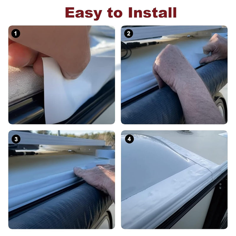 EDSRDRUS RV Roof Tape, Heavy-Duty Adhesive Butyl Seal Tape Waterproof UV-Resistant for RV Repair, RV Sealant Tape for Boat, Camper Roof Leaks (White, 2inch*20ft) White