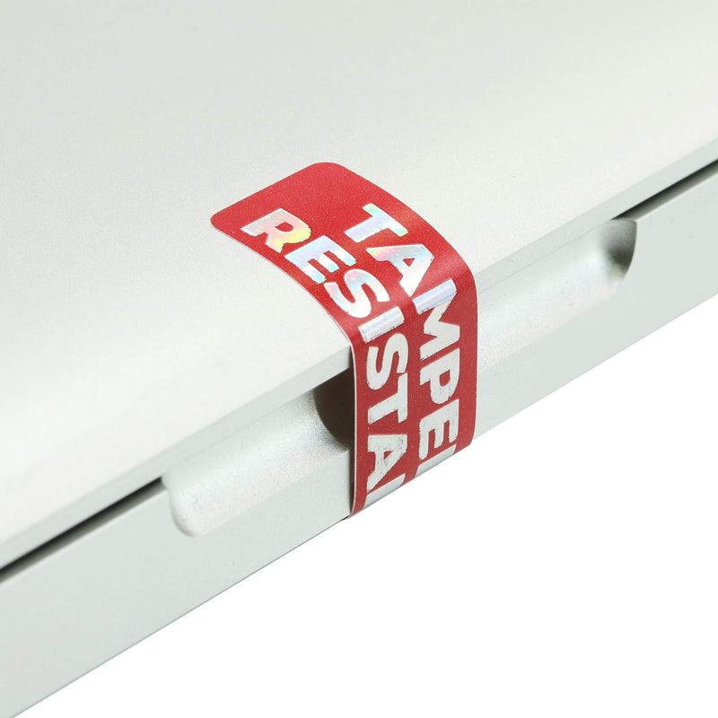 Tamper-Resistant Holographic Labels, 0.5" X 1.5" Adhesive Stickers in Holographic Paper 1 Color (Red) Printed, Security Seal Tamper Evident 500 Stickers Per Roll 1/2" X 1 1/2"