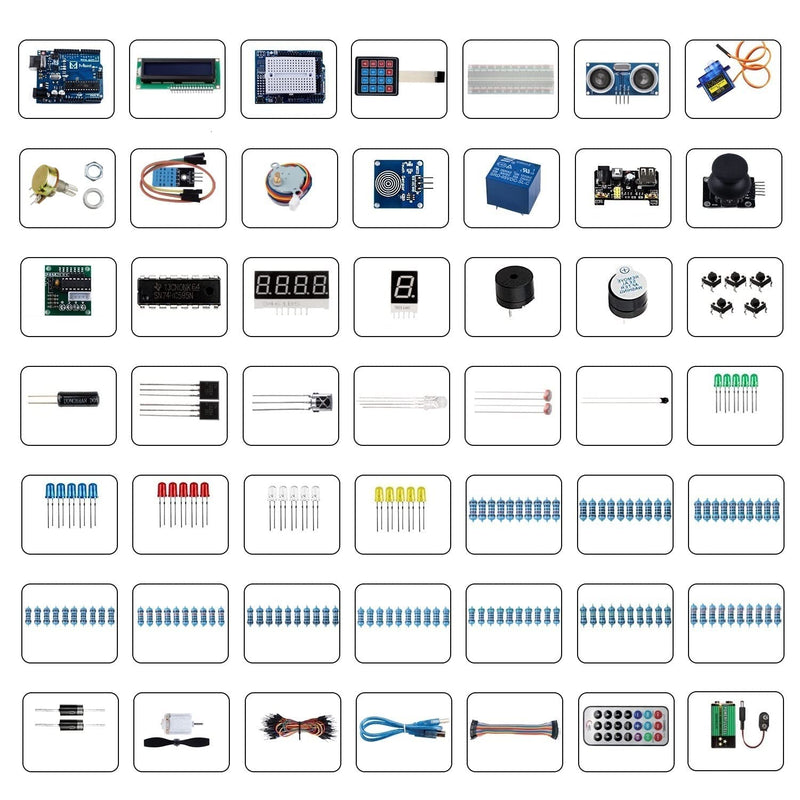 Miuzei Starter Kit for Arduino R3 Microcontroller 169 Pieces Tutorial | Servo Motor, Breadboard & Sensors, 30 German Lessons, Compatible with Arduino IDE, No Soldering Needed, Ideal for Beginners Professional Starter Kit