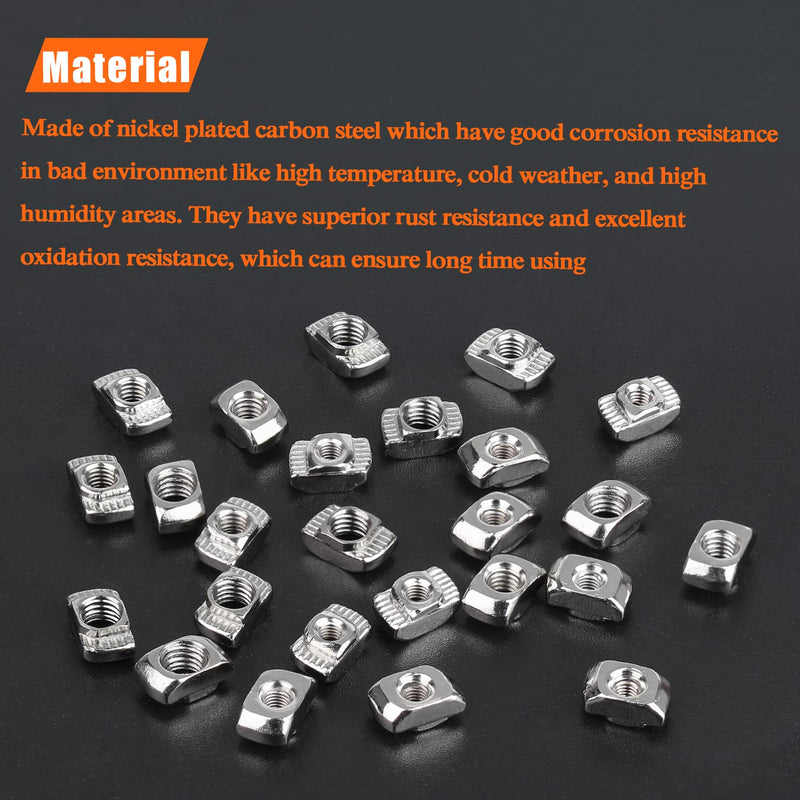 [Australia - AusPower] - 200 Pieces 2020 Series M3 T Nuts, M3 T Slot Nuts for Aluminum Profile M3 (200 PCS) 