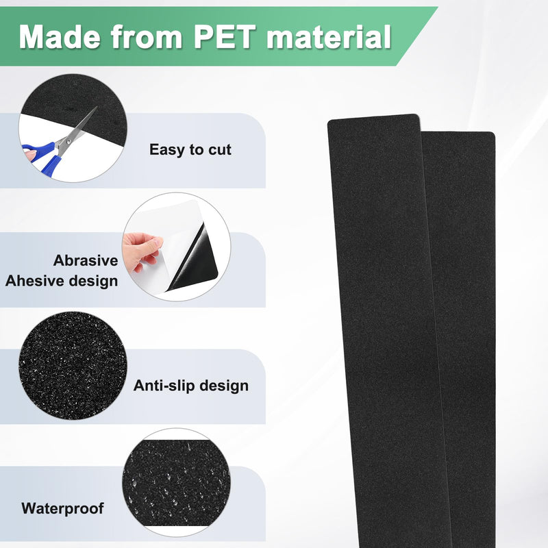 [Australia - AusPower] - 15-Pack Anti Slip Traction Tape 24" x 4" Best Grip Tape Grit Outdoor Non-Skid Tape High Traction Friction Abrasive Adhesive for Indoor/Outdoor Stairs Step [Black] 15 24 Inch X 4 Inch 