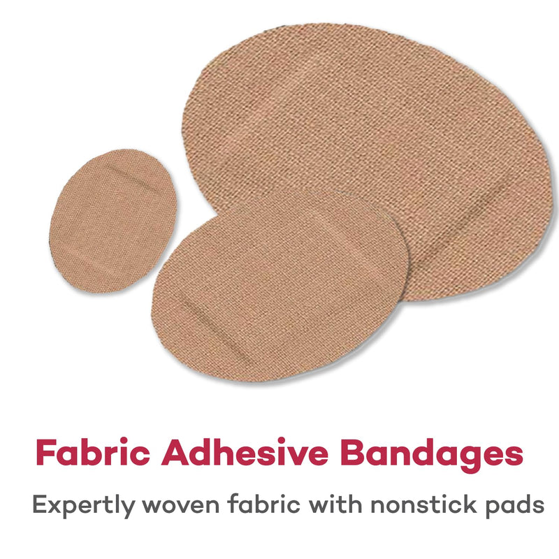 [Australia - AusPower] - Dealmed Fabric Oval Flexible Adhesive Bandages  100 Count (1 Pack) Bandages with Non-Stick Pad, Latex Free, Wound Care for First Aid Kit, 7/8" x 1 1/4" 1 Pack 