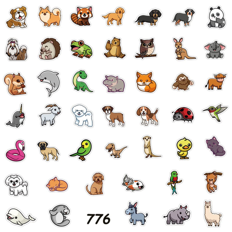 [Australia - AusPower] - 100Pcs Cute Animal Stickers,Vinyl Waterproof Stickers for Laptop,Bumper,Skateboard,Water Bottles,Computer,Phone, Cute Animal Stickers for Kids Teens (Cute Animal 100pcs Stickers) 