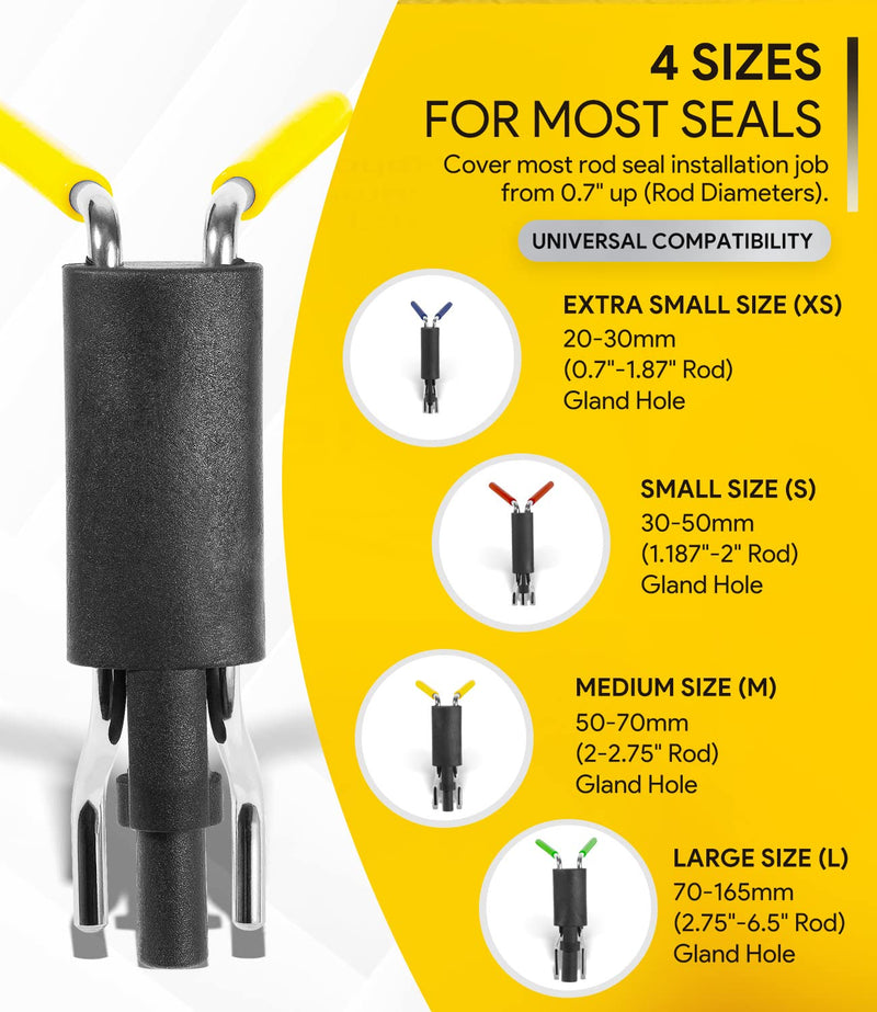 [Australia - AusPower] - 6 Pack Hydraulic Seal Installation Tools, Hydraulic Cylinder Piston Repair Rebuild Seal Kit, U-Cup Rod Seal Installation Tool Kits Upgraded Super Strong Seal Twistor Install Tool Set 