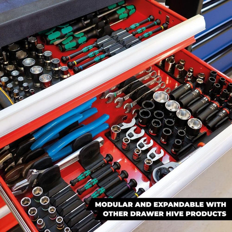 StealthMounts Drawer Hive Precision Screwdriver Holder - 10 Pack | Modular Toolbox Organizer for Professional and DIY Mechanics | Injection Molded TPE | Made in UK