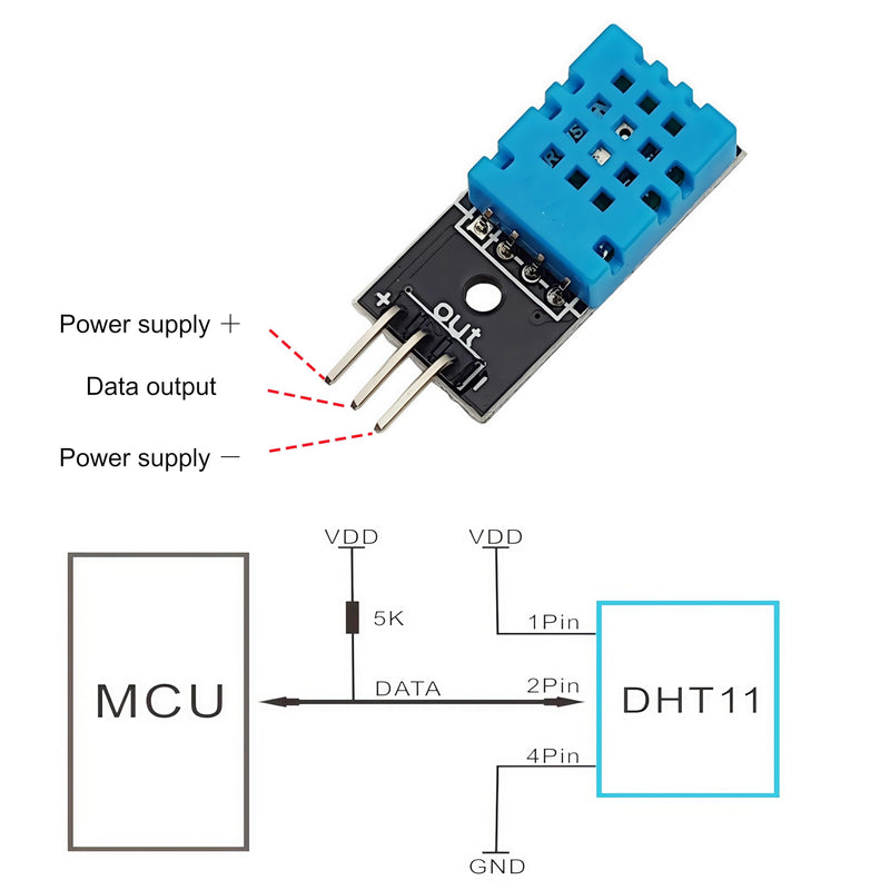 [Australia - AusPower] - 6PCS DHT11 Digital Temperature and Humidity Sensor Temp Humidity Digital Measurement Module with 3Pin Jumper Cables 