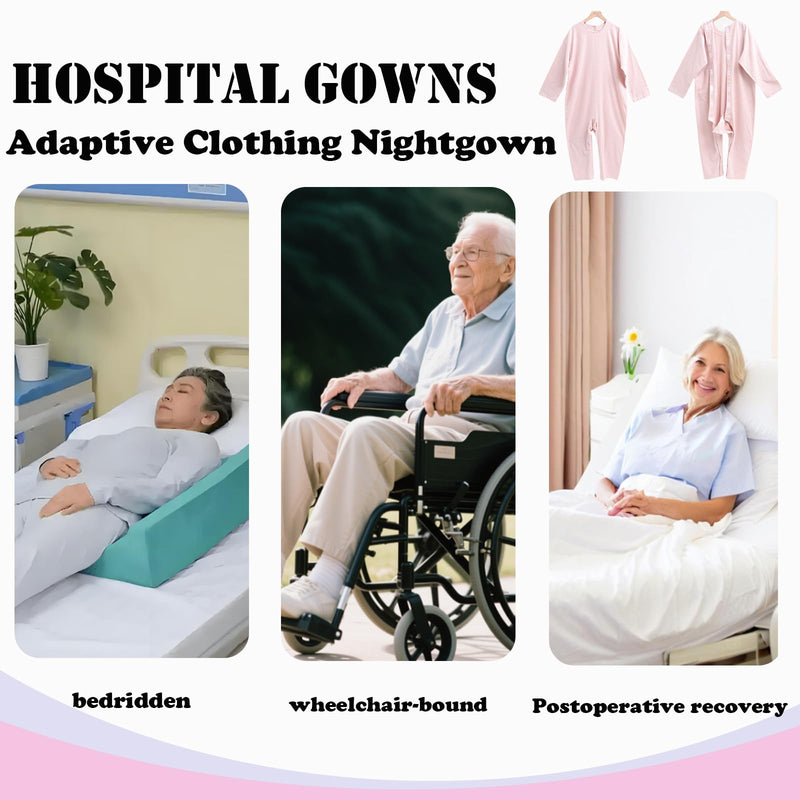 [Australia - AusPower] - Anti Strip Clothing for Women and Men,Adaptive Jumpsuit with Back-Magic Stick for Alzheimer’s Patients,Dementia Patient,Incontinence Care Pink Small 