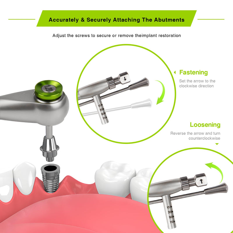 [Australia - AusPower] - Universal Implant Driver Kit, Fully Autoclavable Dental Implant Torque Wrench Kit with 10-70Ncm Torque Adjustable Ratchet and 16pcs Screwdriver, Implant Prosthetic Universal Torque Wrench Kit 