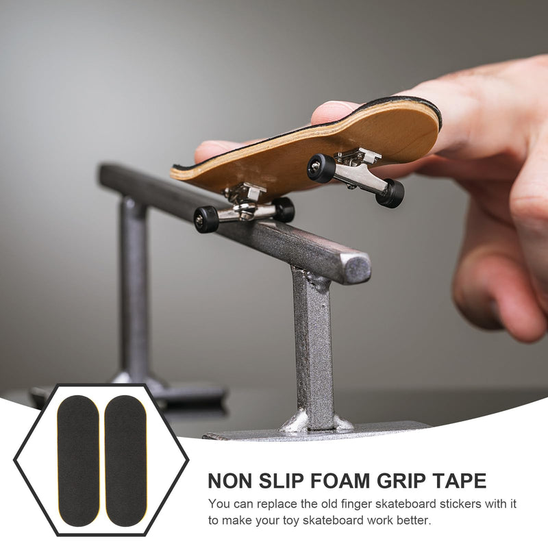 SUPVOX 10Pcs Fingerboard Grip Tape Foam Pads Adhesive Non Slip Finger Skateboard Tape for Mini Skateboard Tricks and Practice 3.85X1.29In