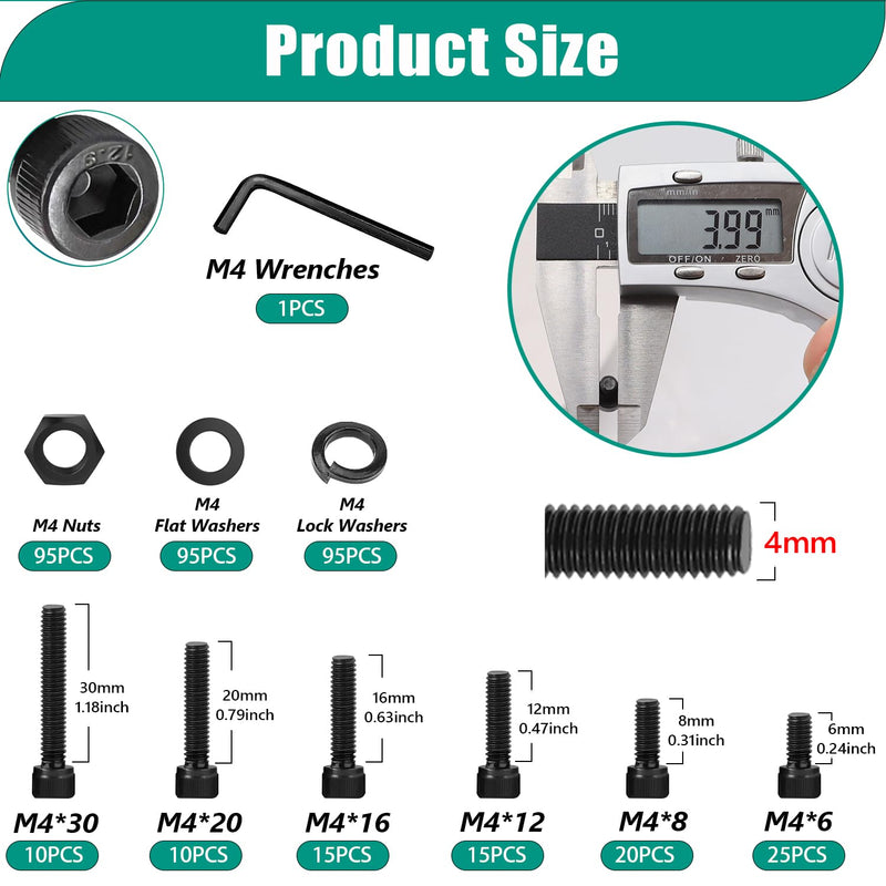 [Australia - AusPower] - Taiss 930PCS Metric Screws M2 M3 M4 x 8/12/16/20mm and Nut/Washer/Wrenches +620PCS M3 Metric Screws Assortment M3 x 6/8/10/12/16/20mm+380PCS M4 Metric Screws Assortment M4 x 6/8/12/16/20/30mm 