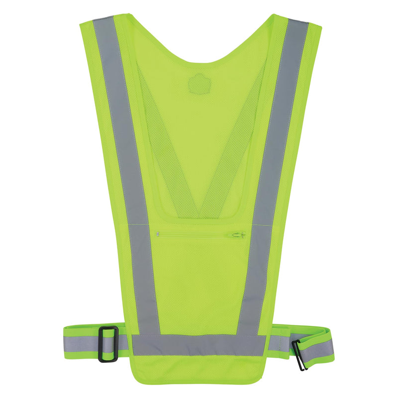 Ergodyne GloWear 8045X Hi Vis Safety Vest, Reflective X Back Design, Adjustable Waistband, Front Zipper Pocket