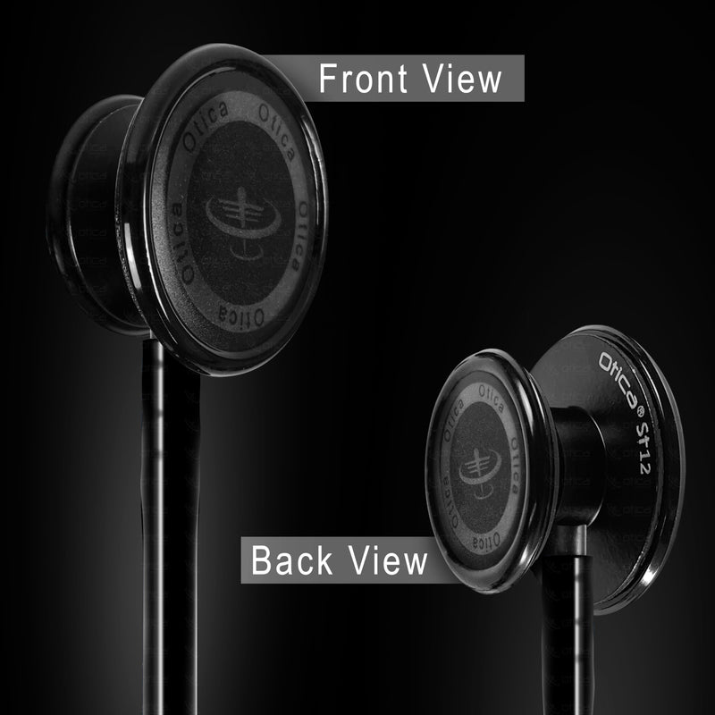 [Australia - AusPower] - Black Stethoscope For Doctors and Medical Students Black Tube, Double-Side Chestpiece 