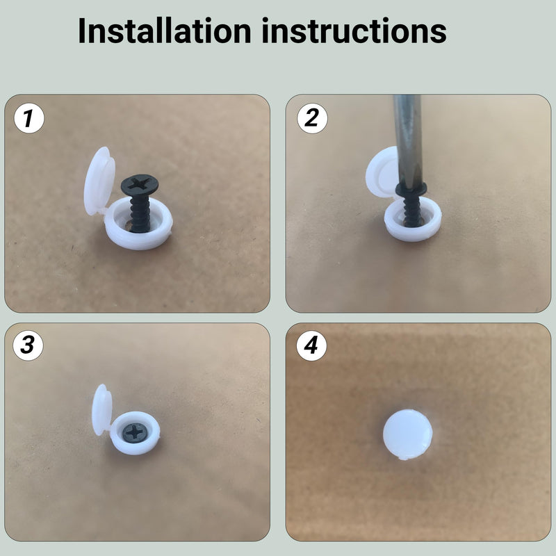 [Australia - AusPower] - 150 Pcs 3 Sizes Screw Cover Caps, Smooth Plastic Caps for Covering Screw Nail Hole, 3 Sizes (Hole Diameter 4mm, 5mm, 6mm)(White) White 
